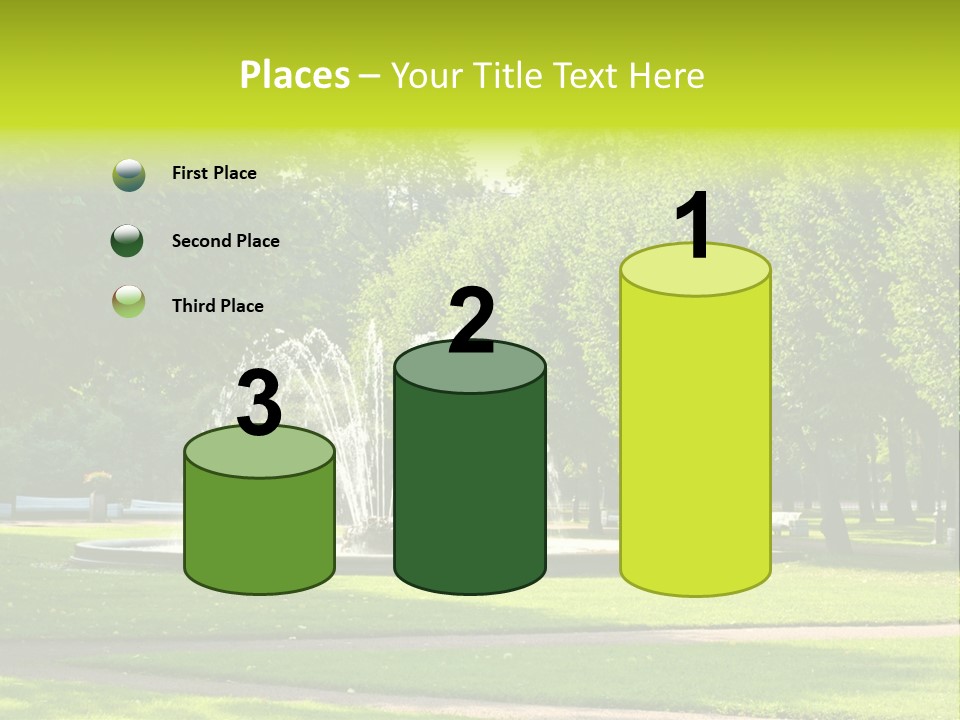 Fountains In Park In Saint-Petersburg, Russia PowerPoint Template