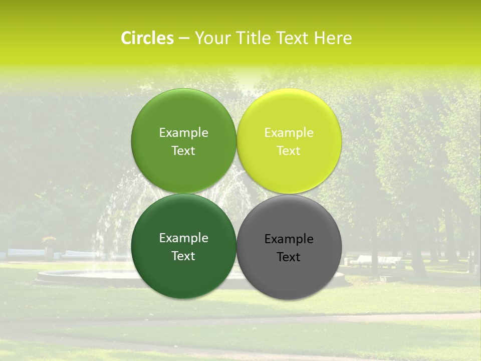 Fountains In Park In Saint-Petersburg, Russia PowerPoint Template