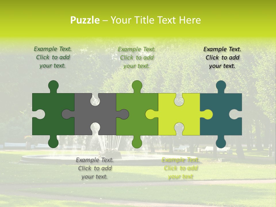 Fountains In Park In Saint-Petersburg, Russia PowerPoint Template