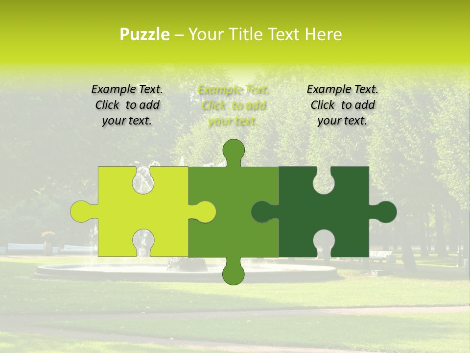 Fountains In Park In Saint-Petersburg, Russia PowerPoint Template