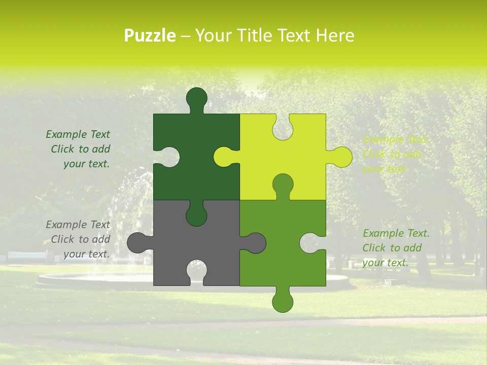 Fountains In Park In Saint-Petersburg, Russia PowerPoint Template