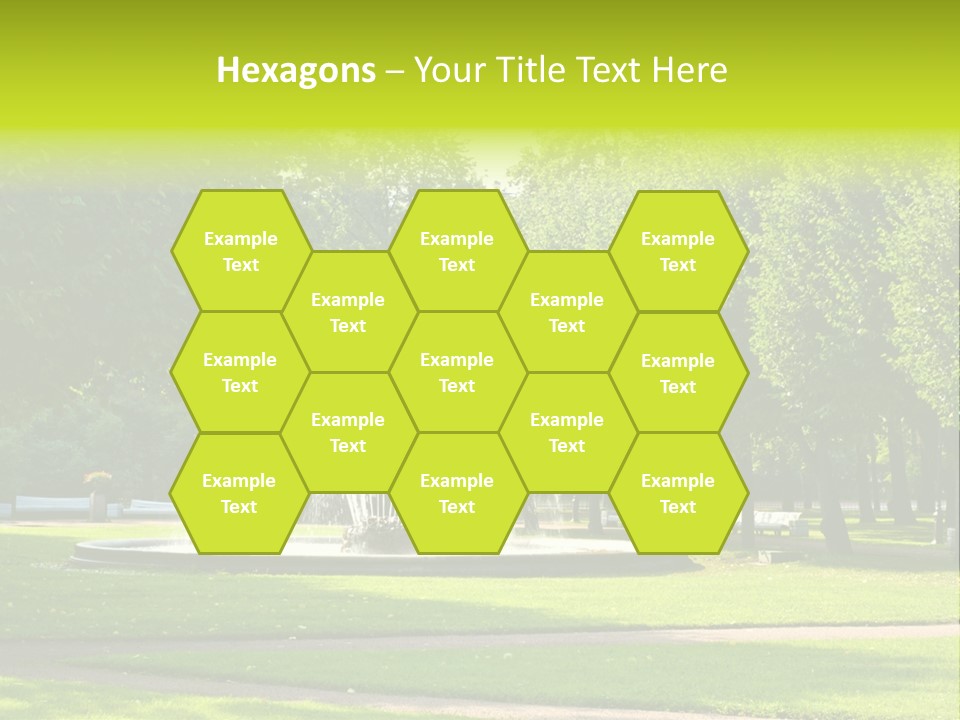 Fountains In Park In Saint-Petersburg, Russia PowerPoint Template