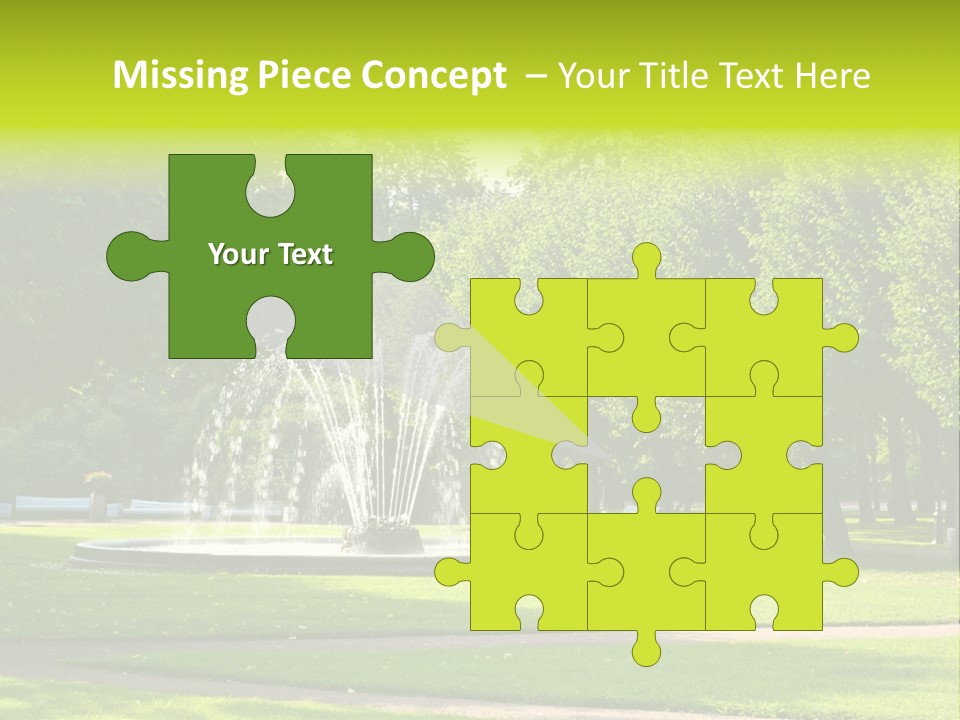 Fountains In Park In Saint-Petersburg, Russia PowerPoint Template