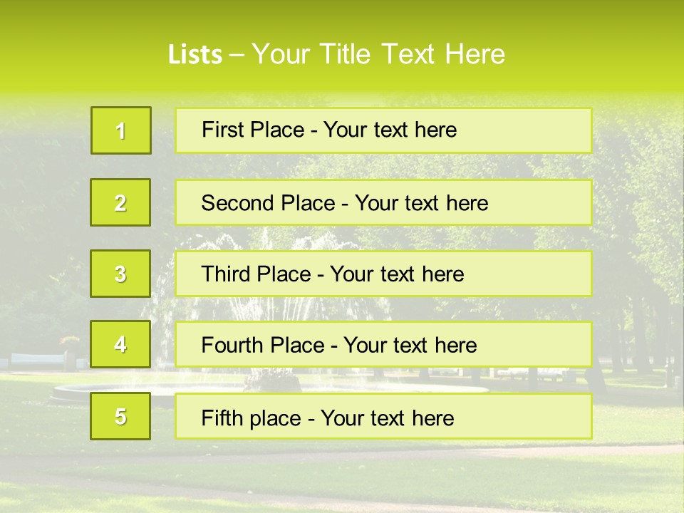 Fountains In Park In Saint-Petersburg, Russia PowerPoint Template