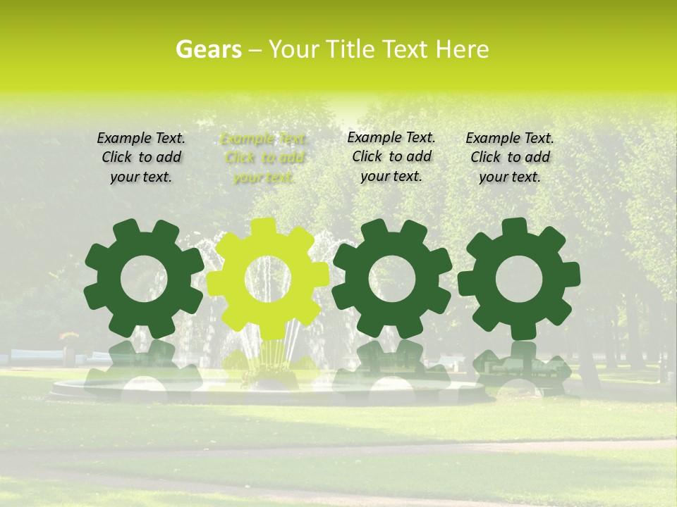 Fountains In Park In Saint-Petersburg, Russia PowerPoint Template