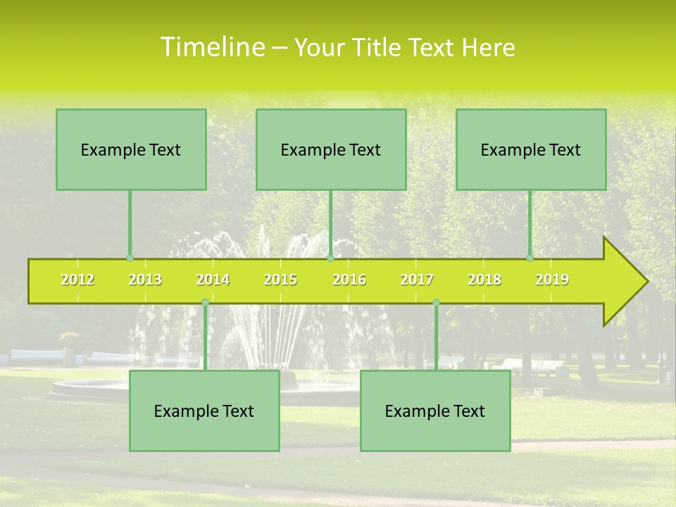 Fountains In Park In Saint-Petersburg, Russia PowerPoint Template