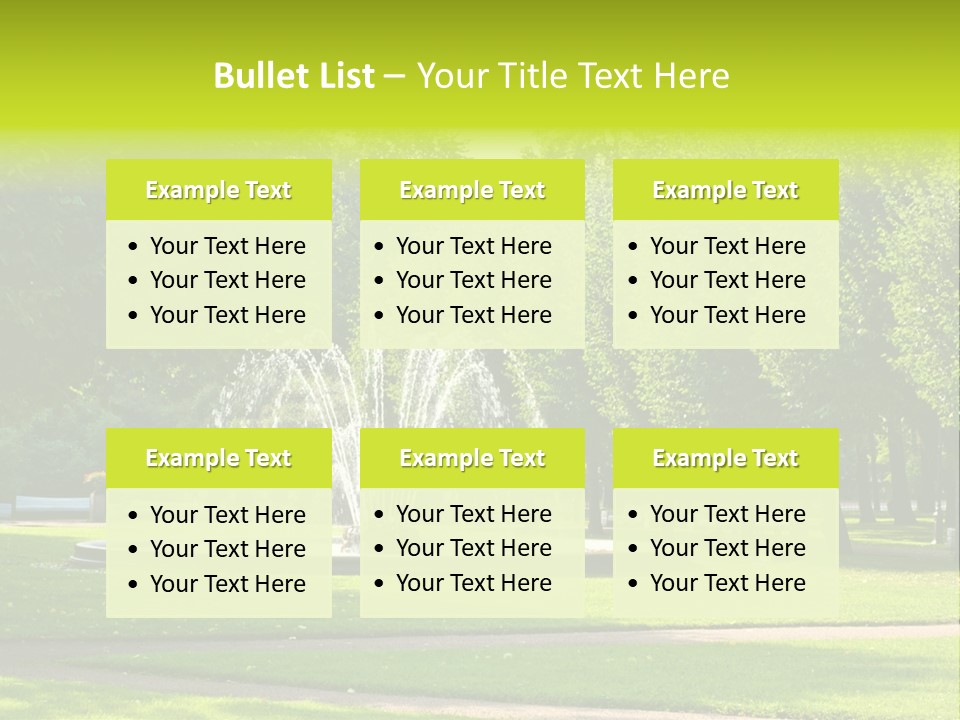 Fountains In Park In Saint-Petersburg, Russia PowerPoint Template