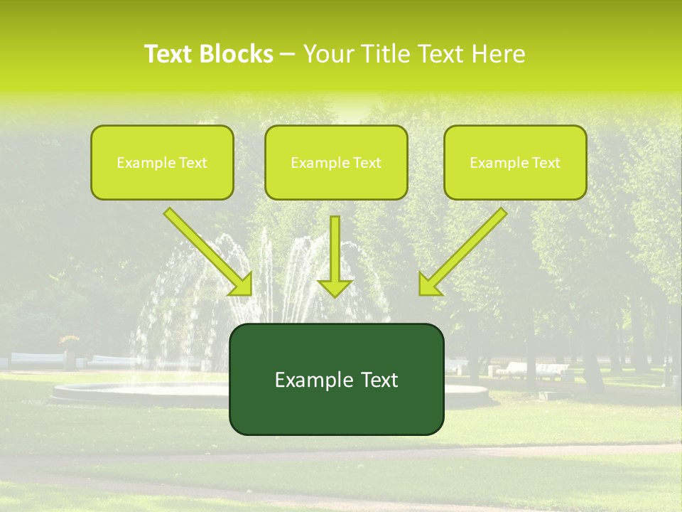 Fountains In Park In Saint-Petersburg, Russia PowerPoint Template