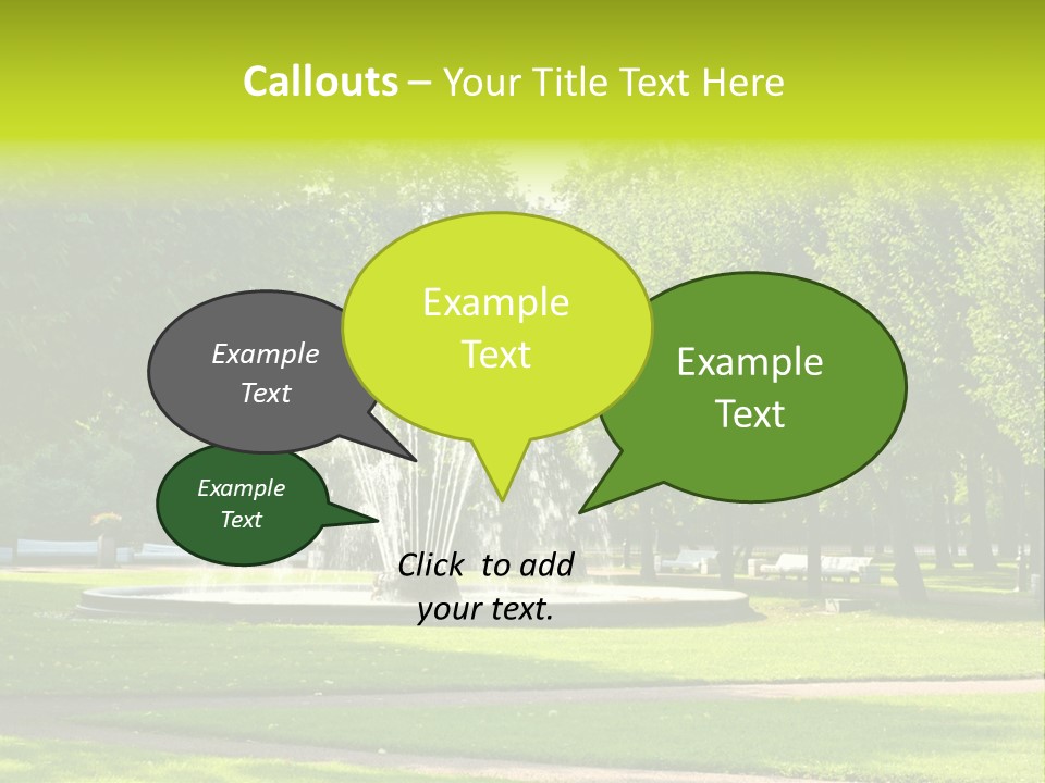 Fountains In Park In Saint-Petersburg, Russia PowerPoint Template