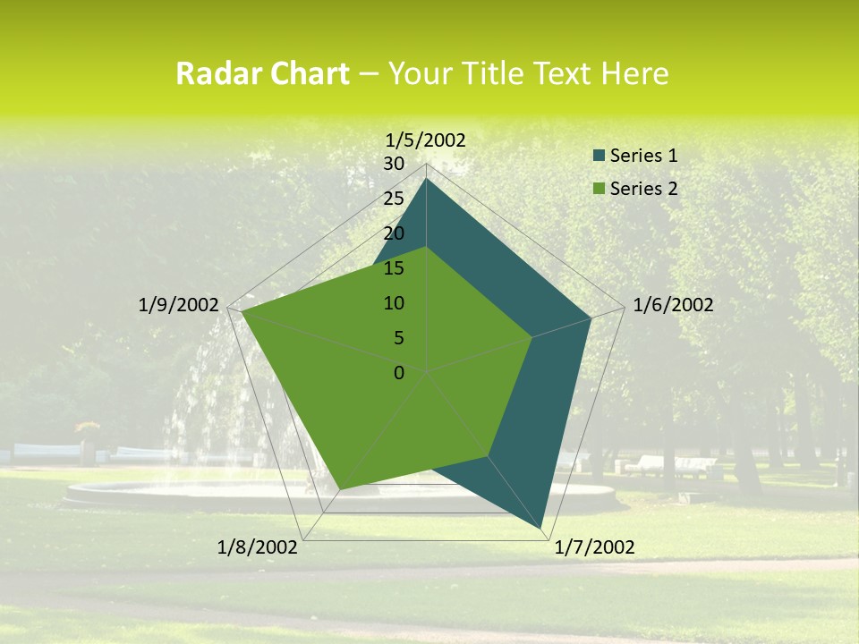 Fountains In Park In Saint-Petersburg, Russia PowerPoint Template