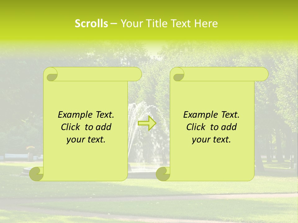 Fountains In Park In Saint-Petersburg, Russia PowerPoint Template
