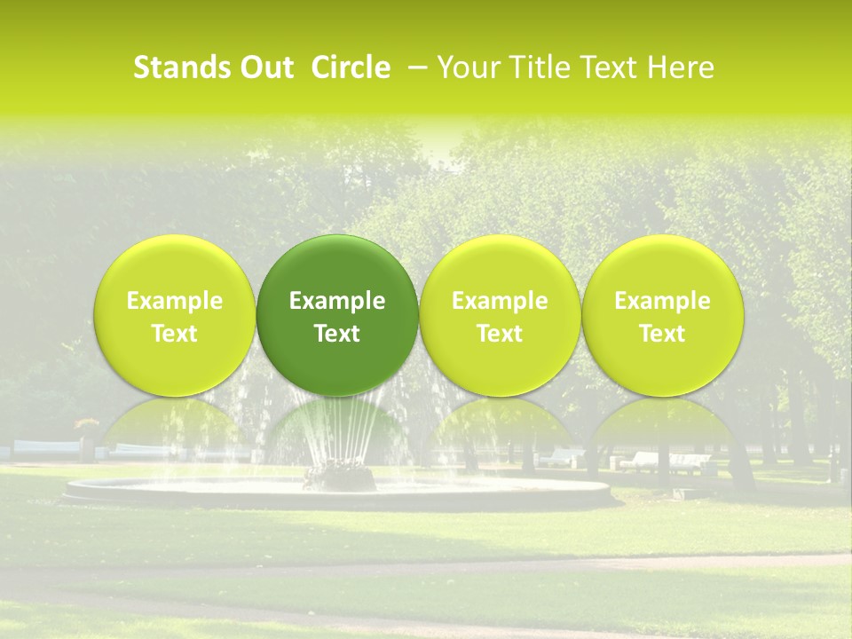 Fountains In Park In Saint-Petersburg, Russia PowerPoint Template