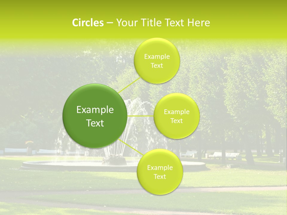 Fountains In Park In Saint-Petersburg, Russia PowerPoint Template