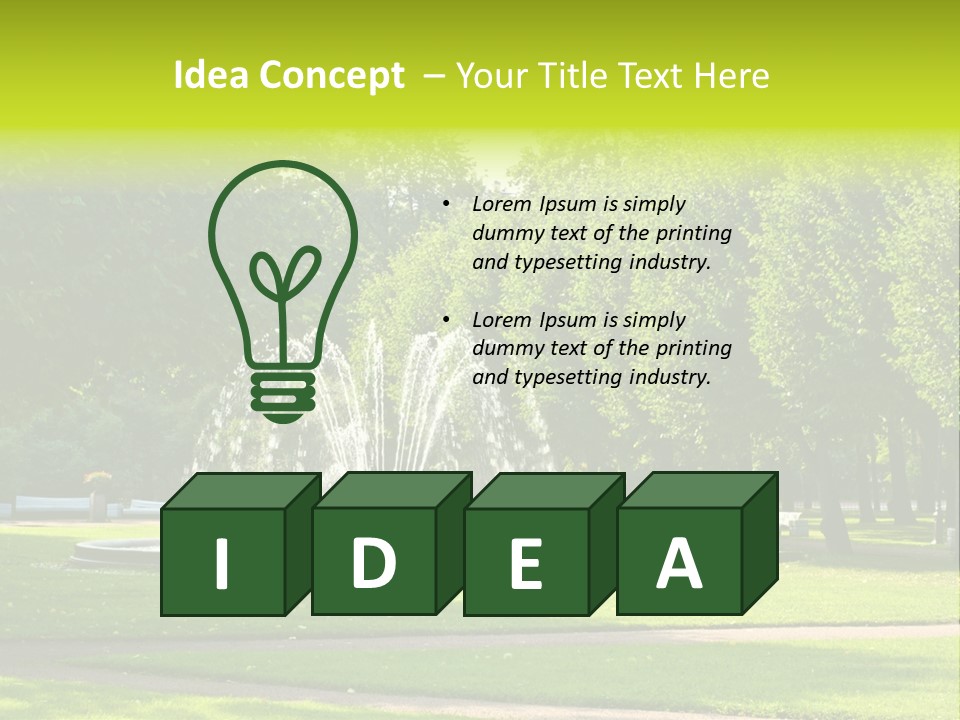 Fountains In Park In Saint-Petersburg, Russia PowerPoint Template