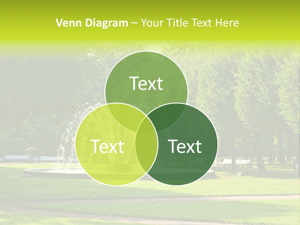 Fountains In Park In Saint-Petersburg, Russia PowerPoint Template