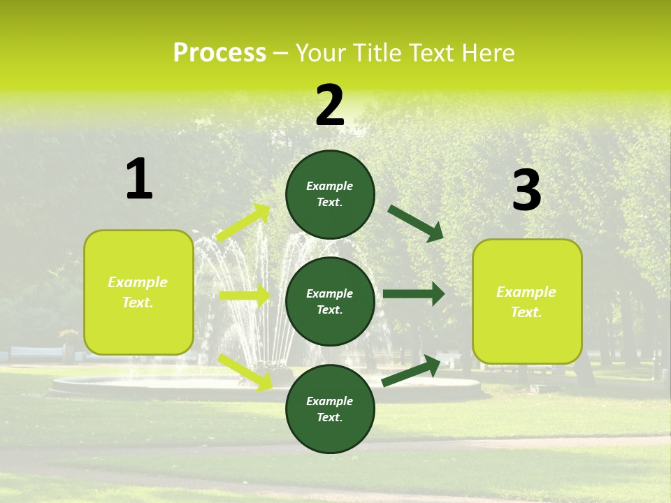 Fountains In Park In Saint-Petersburg, Russia PowerPoint Template