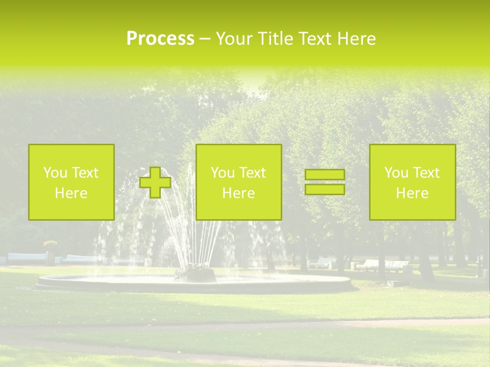 Fountains In Park In Saint-Petersburg, Russia PowerPoint Template