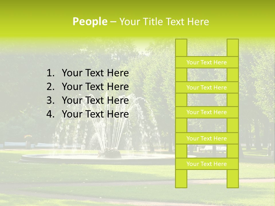 Fountains In Park In Saint-Petersburg, Russia PowerPoint Template