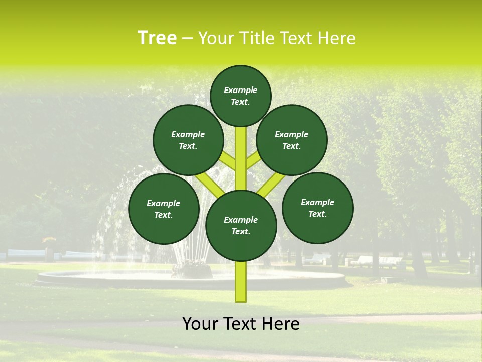 Fountains In Park In Saint-Petersburg, Russia PowerPoint Template