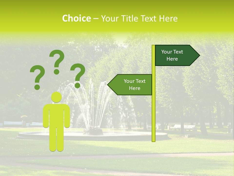 Fountains In Park In Saint-Petersburg, Russia PowerPoint Template