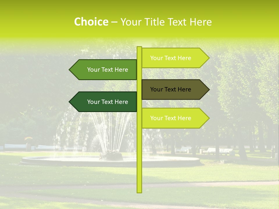 Fountains In Park In Saint-Petersburg, Russia PowerPoint Template