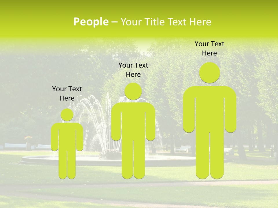 Fountains In Park In Saint-Petersburg, Russia PowerPoint Template