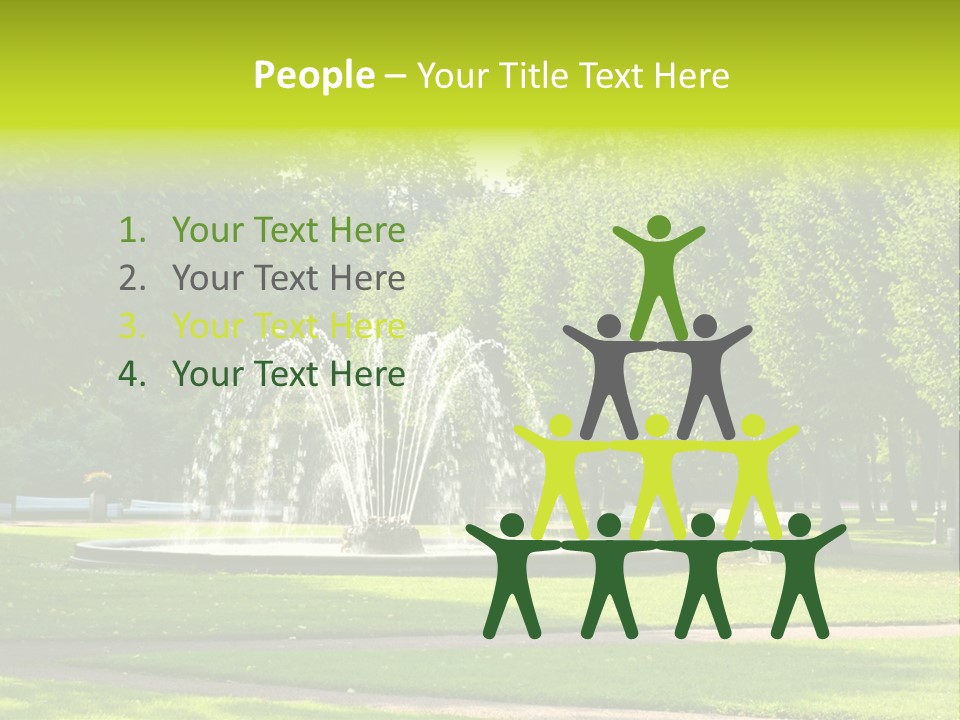 Fountains In Park In Saint-Petersburg, Russia PowerPoint Template