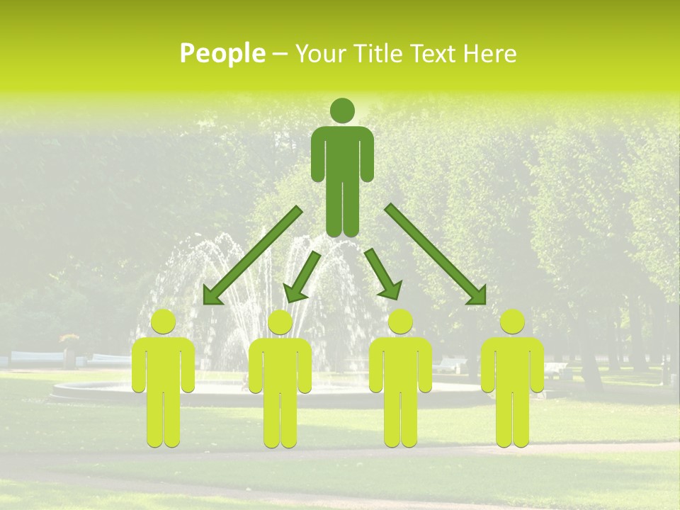 Fountains In Park In Saint-Petersburg, Russia PowerPoint Template