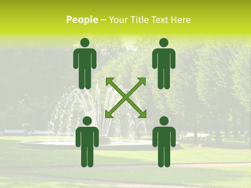 Fountains In Park In Saint-Petersburg, Russia PowerPoint Template