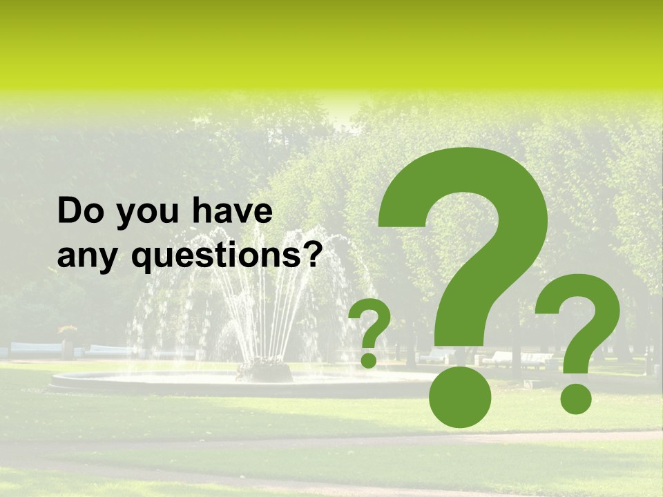 Fountains In Park In Saint-Petersburg, Russia PowerPoint Template