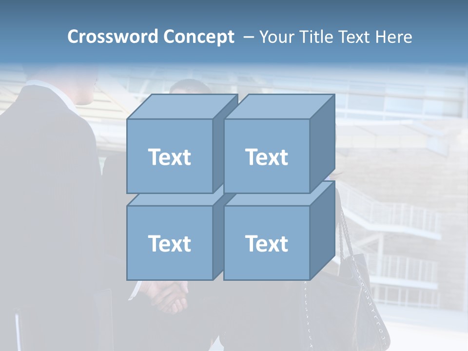 A Business Man And Woman Team At Office Shaking Hands PowerPoint Template