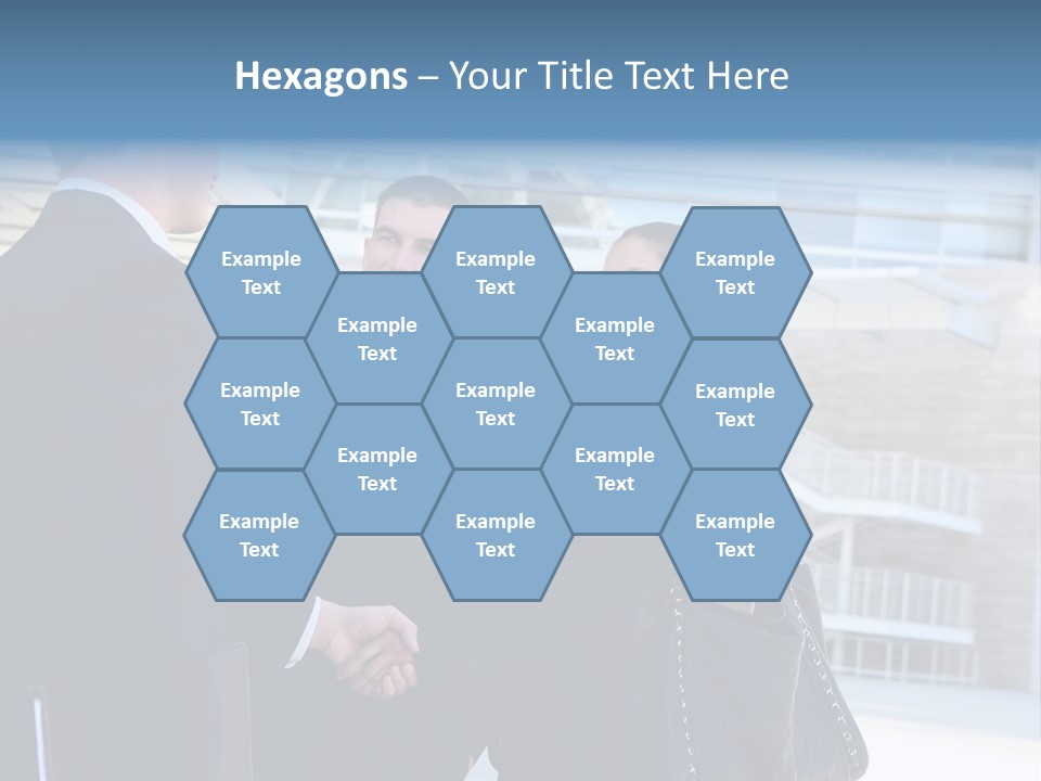 A Business Man And Woman Team At Office Shaking Hands PowerPoint Template