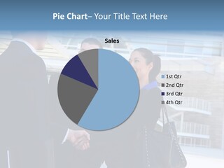 A Business Man And Woman Team At Office Shaking Hands PowerPoint Template