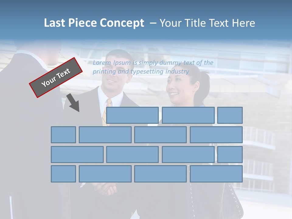 A Business Man And Woman Team At Office Shaking Hands PowerPoint Template
