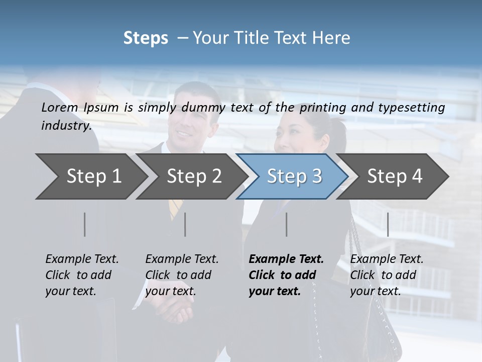 A Business Man And Woman Team At Office Shaking Hands PowerPoint Template
