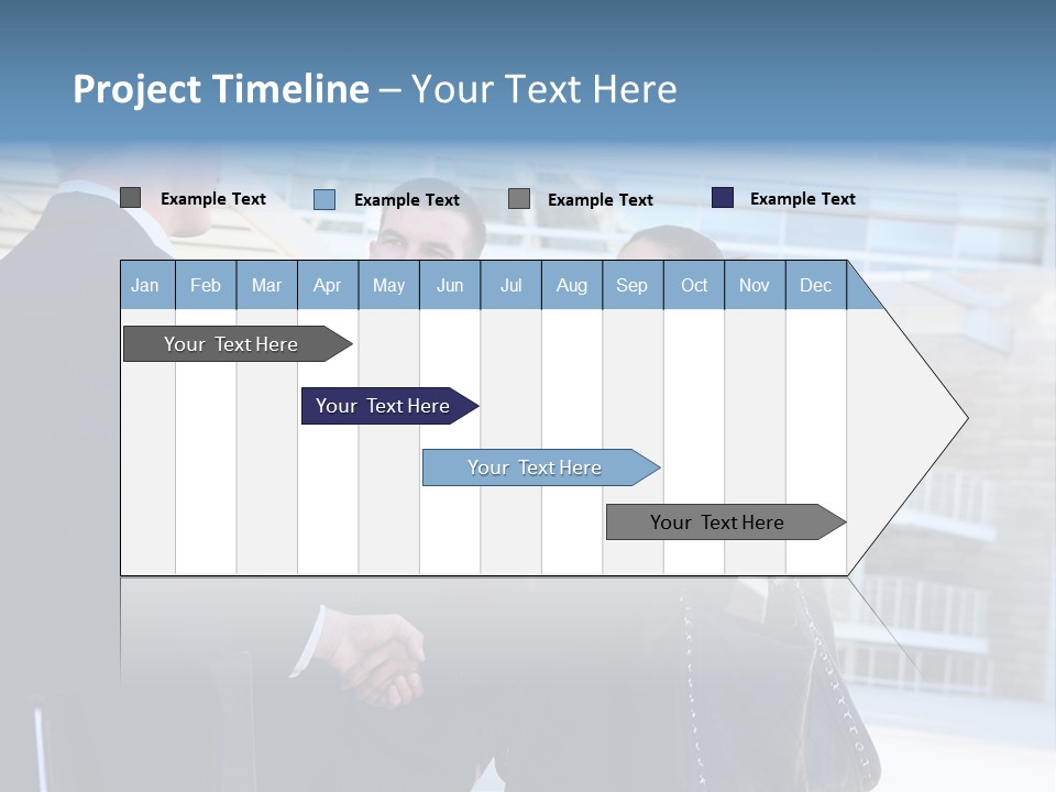 A Business Man And Woman Team At Office Shaking Hands PowerPoint Template