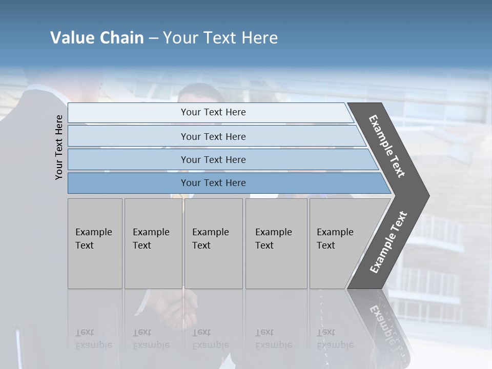 A Business Man And Woman Team At Office Shaking Hands PowerPoint Template