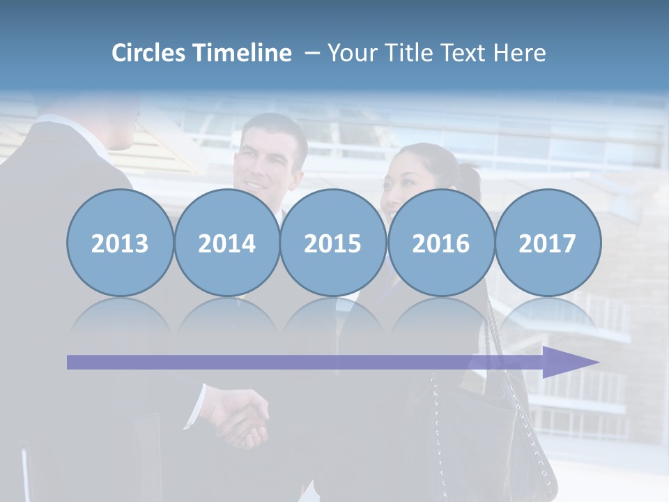 A Business Man And Woman Team At Office Shaking Hands PowerPoint Template