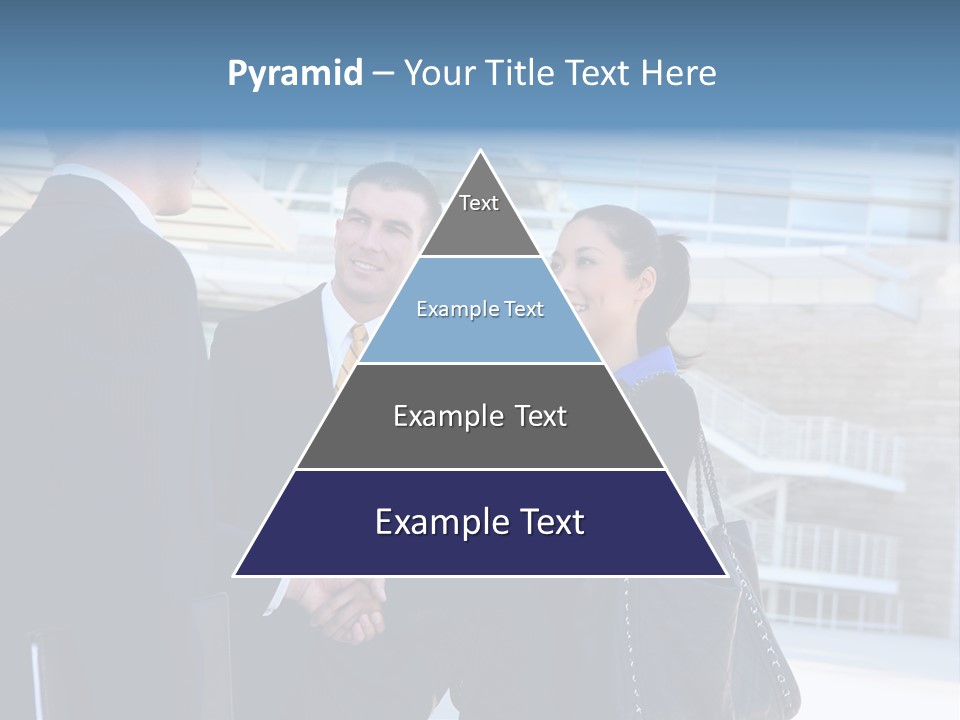 A Business Man And Woman Team At Office Shaking Hands PowerPoint Template