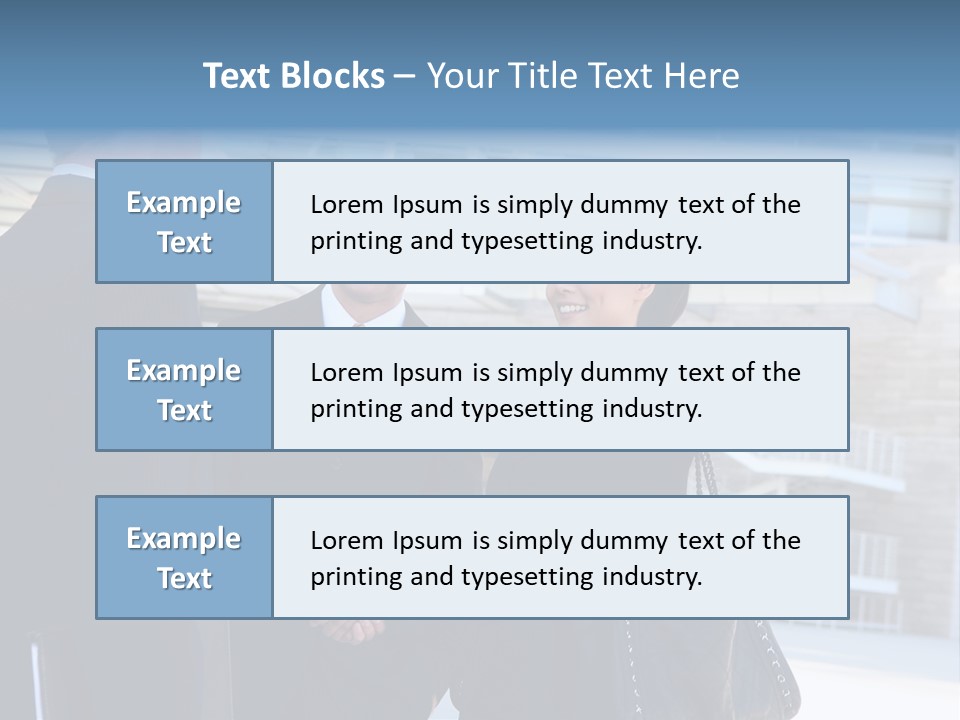 A Business Man And Woman Team At Office Shaking Hands PowerPoint Template