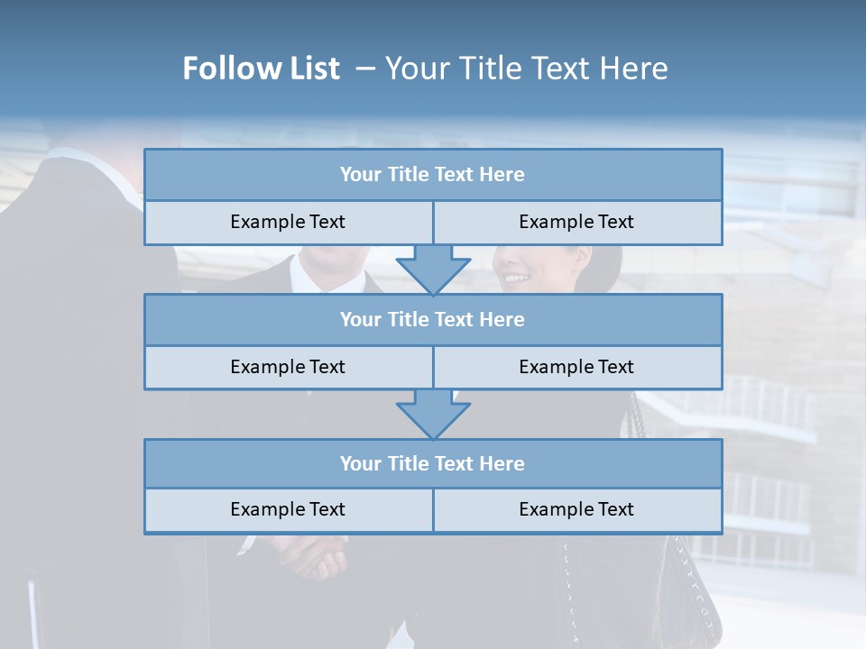 A Business Man And Woman Team At Office Shaking Hands PowerPoint Template