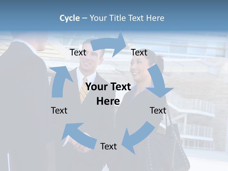 A Business Man And Woman Team At Office Shaking Hands PowerPoint Template