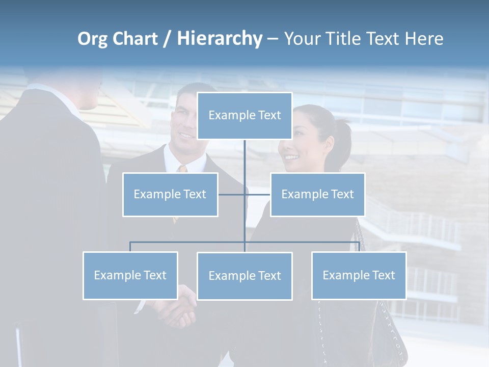 A Business Man And Woman Team At Office Shaking Hands PowerPoint Template