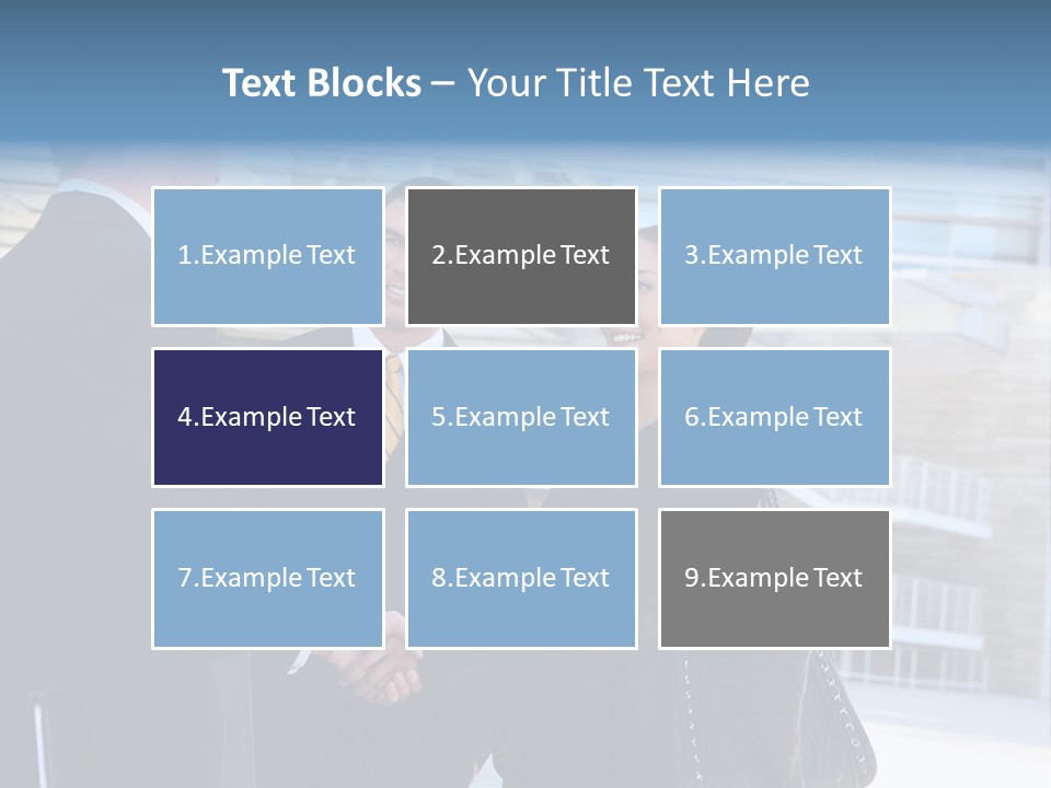 A Business Man And Woman Team At Office Shaking Hands PowerPoint Template