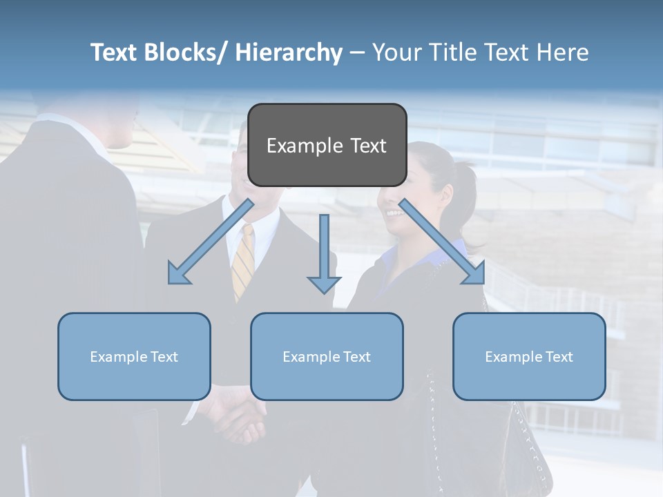 A Business Man And Woman Team At Office Shaking Hands PowerPoint Template
