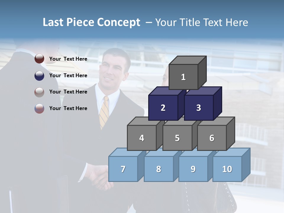 A Business Man And Woman Team At Office Shaking Hands PowerPoint Template