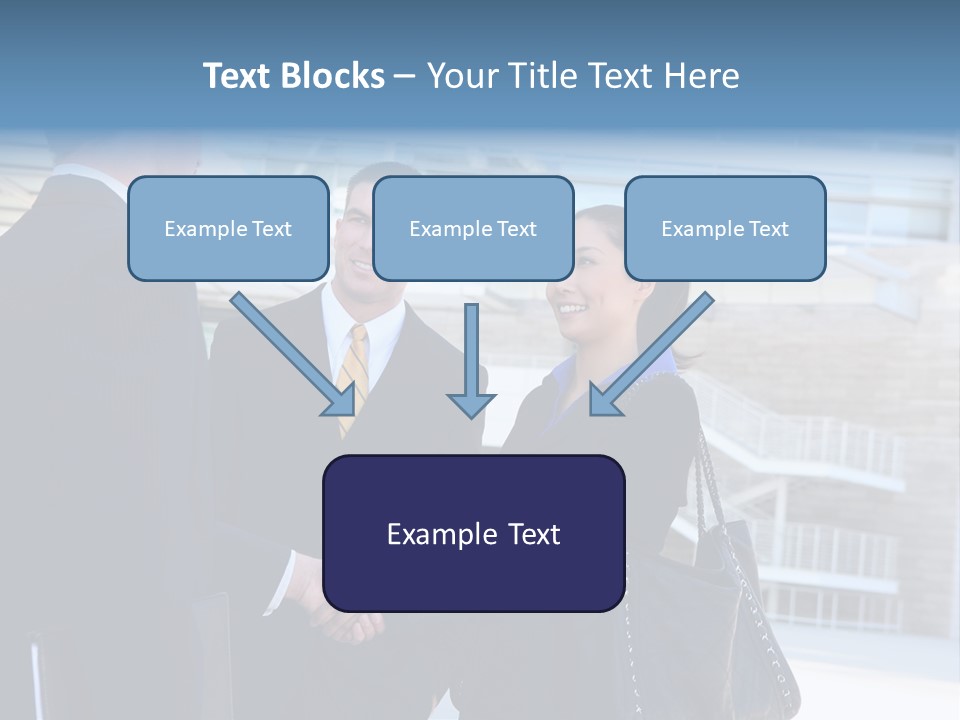 A Business Man And Woman Team At Office Shaking Hands PowerPoint Template