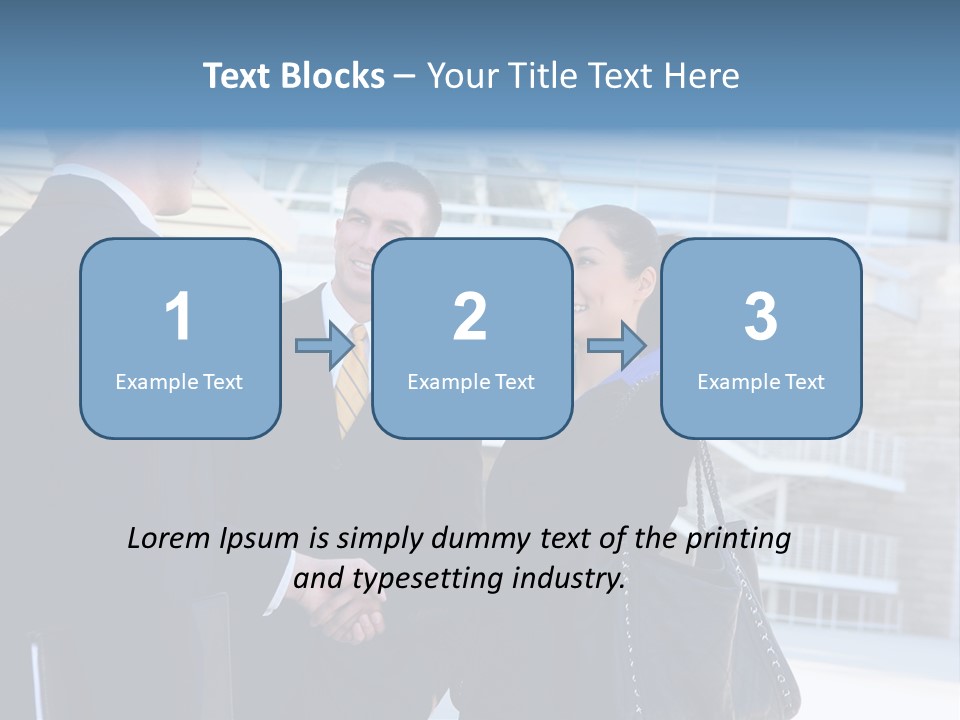 A Business Man And Woman Team At Office Shaking Hands PowerPoint Template