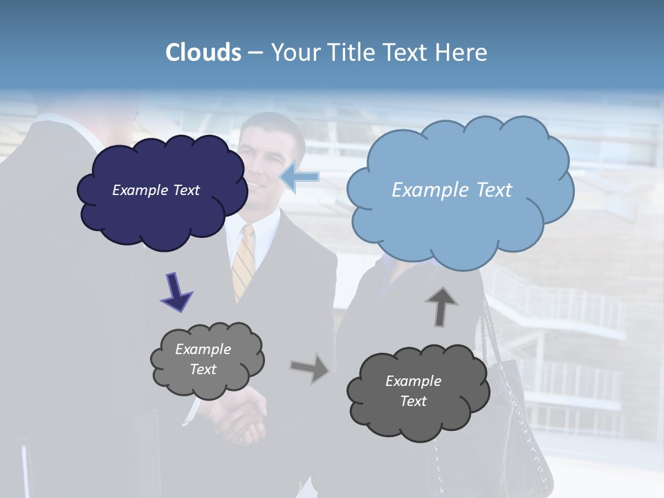 A Business Man And Woman Team At Office Shaking Hands PowerPoint Template