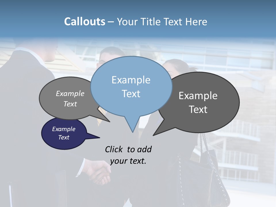 A Business Man And Woman Team At Office Shaking Hands PowerPoint Template